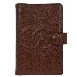 Chanel Brown Calfskin Note Book Cover Small Good